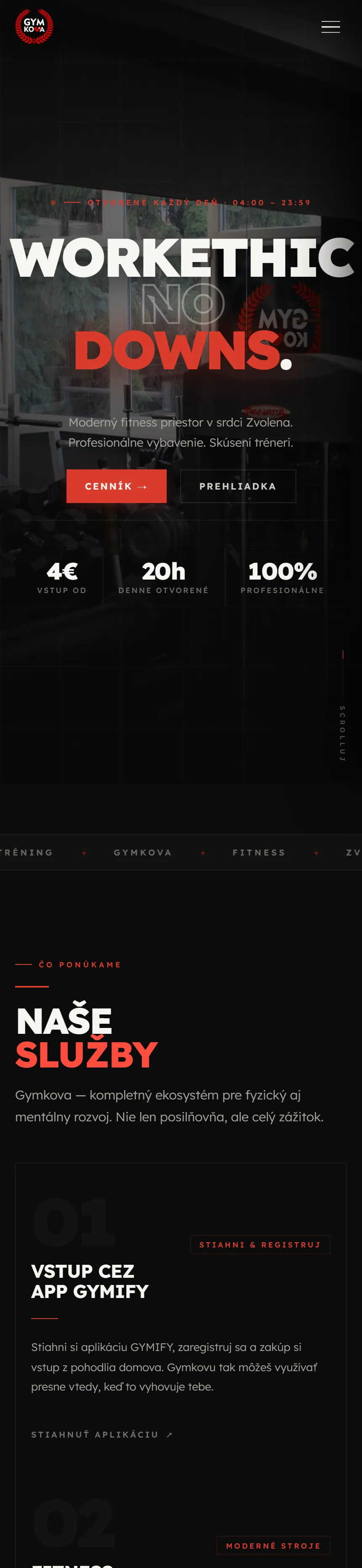 Web Gymkova na mobile