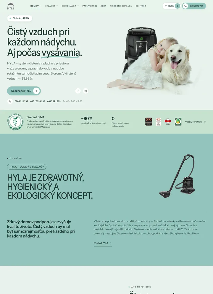 Produktový web HYLA